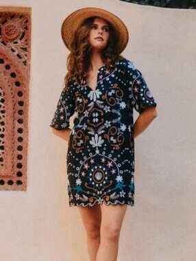 Cleobella Mische Mini Dress In Black/Multi